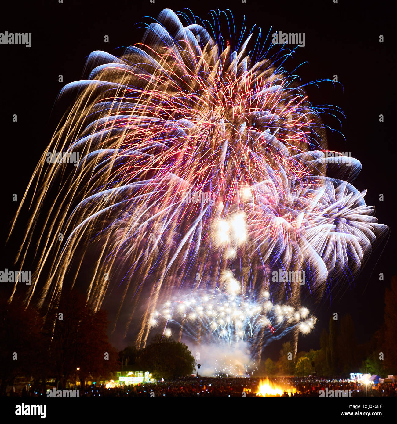 Wallingford firework display on the Kinecroft for Guy Fawkes Night