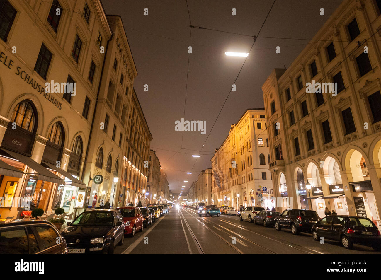 Maximilianstraße at night, Munich, germany Stock Photo - Alamy
