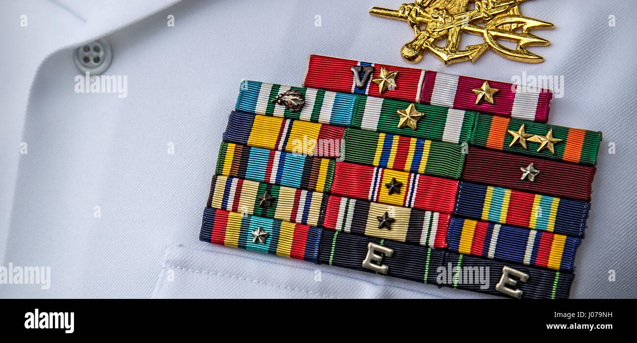 The Military Ribbons Of A Us Navy Seal Stock Photo Alamy