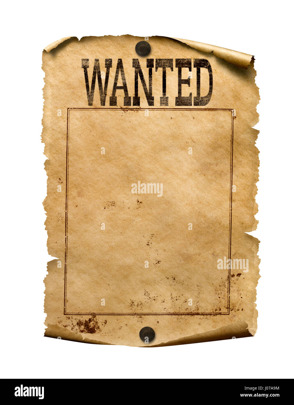 Wanted for reward poster 3d illustration isolated Stock Photo