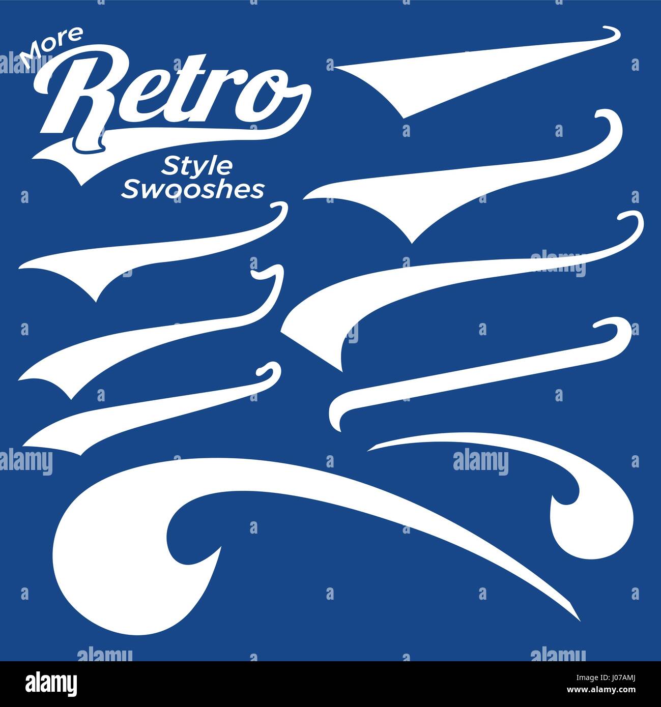 Vector Swooshes, Swishes, Whooshes, and Swashes for Typography on Retro ...