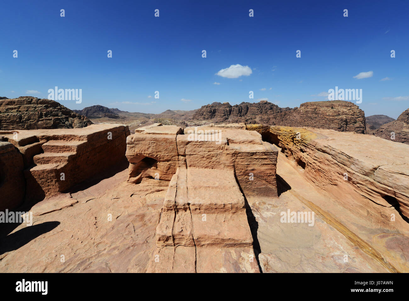The  High Place of Sacrifice in Petra, Jordan. Stock Photo
