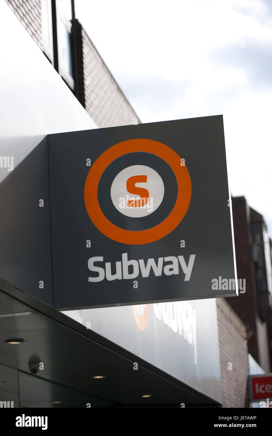 Glasgow Subway and Underground Sign and Branding Stock Photo