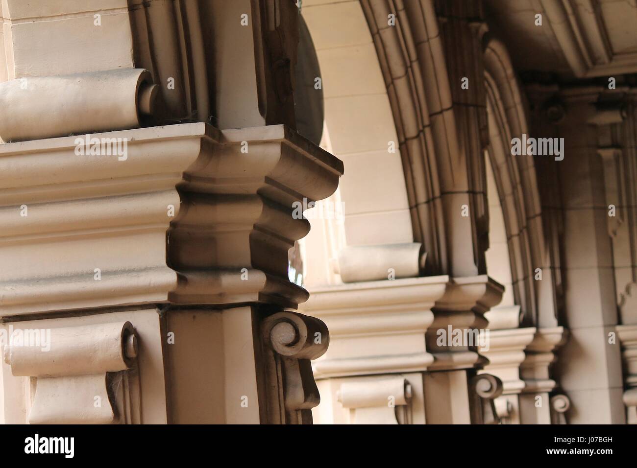 Greek Columns in Classical Architecture Style Stock Photo