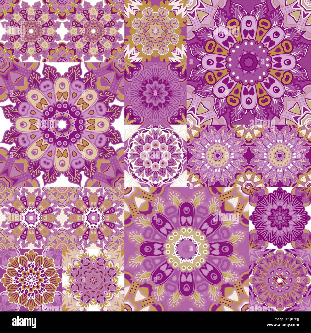 Seamless tile pattern. Colorful lisbon, mediterranean floral ornament ...