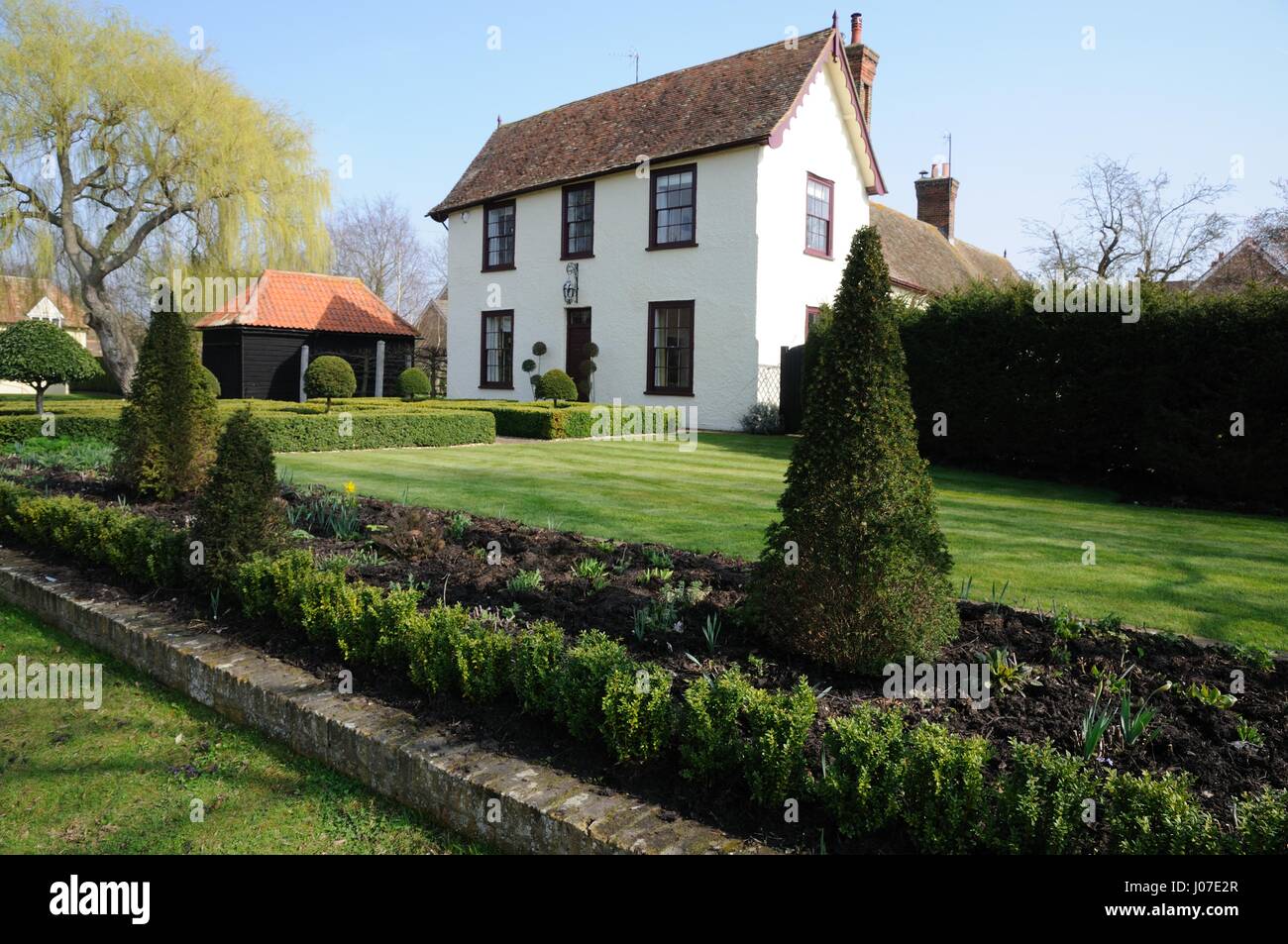 House on corner of Christy's Yard, hinxworth, hertfordshire Stock Photo