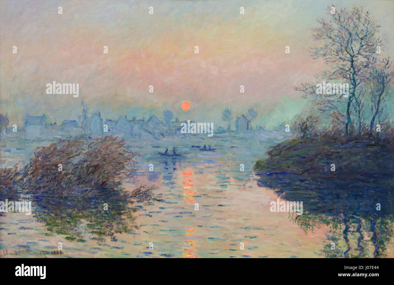 クロード・モネ「Sunset on the Seine at Lavacourt Sun setting on the Seine at Lavacourt by Claude Monet