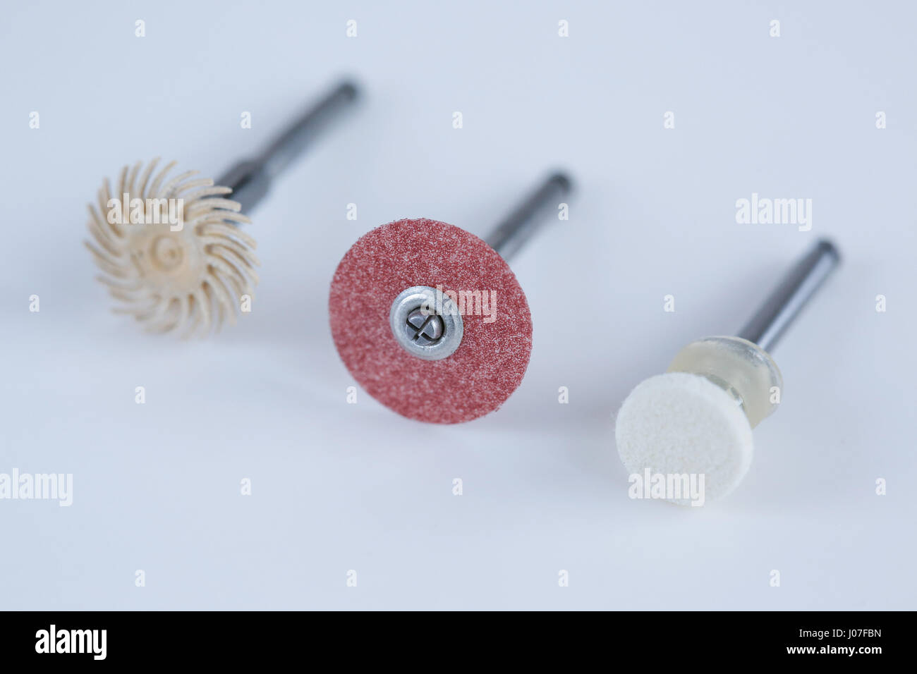 Denture and implant production: composite finishing and polishing kit for dental technicians Stock Photo
