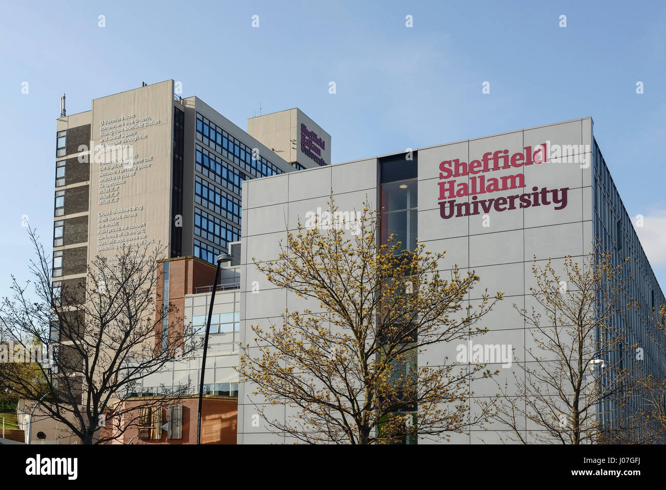 Sheffield Hallam University buildings in Sheffield city centre UK Stock Photo