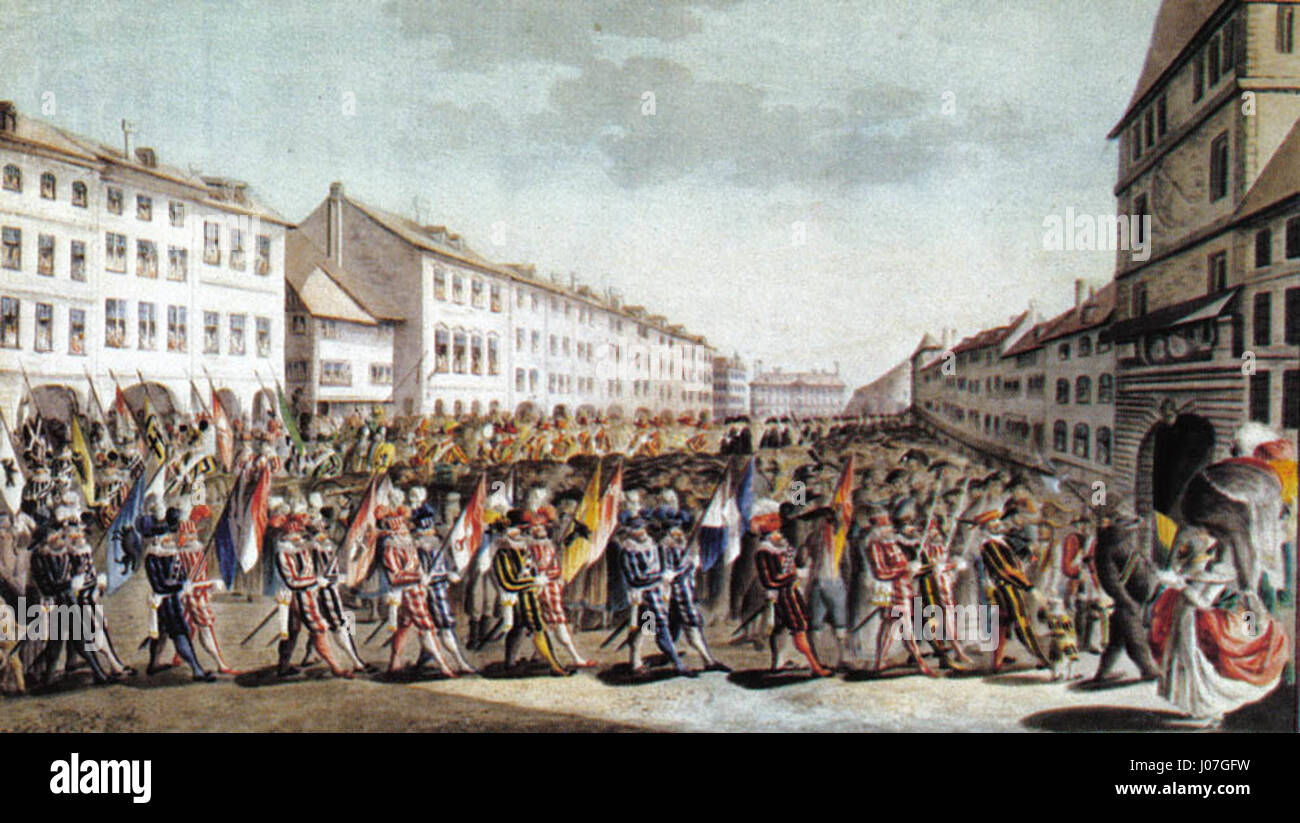Umzug des Äusseren Standes auf dem Waisenhausplatz, 1785 Stock Photo