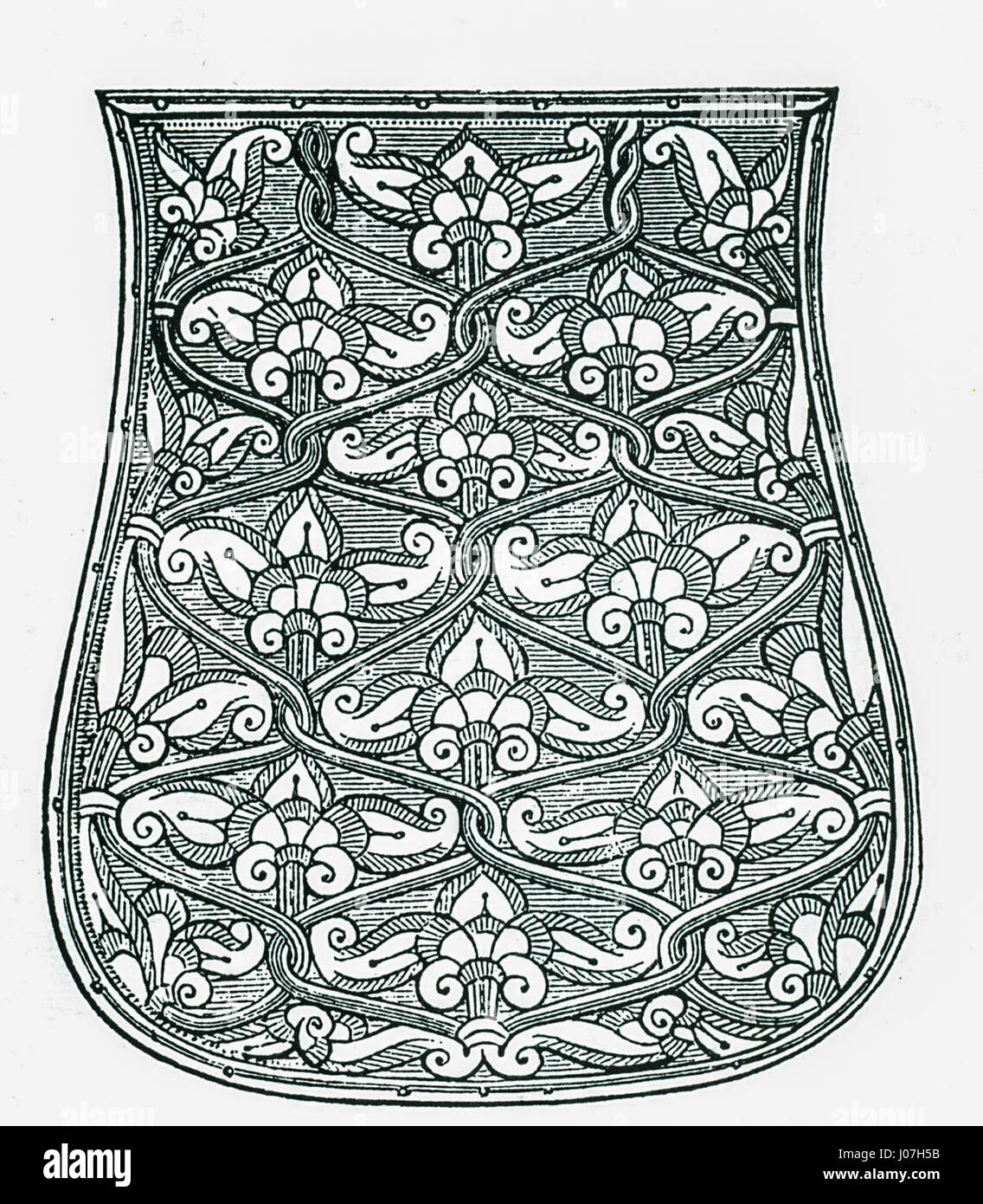 Silver cover of the saddle-bag, find from Galgóc 1868 Stock Photo