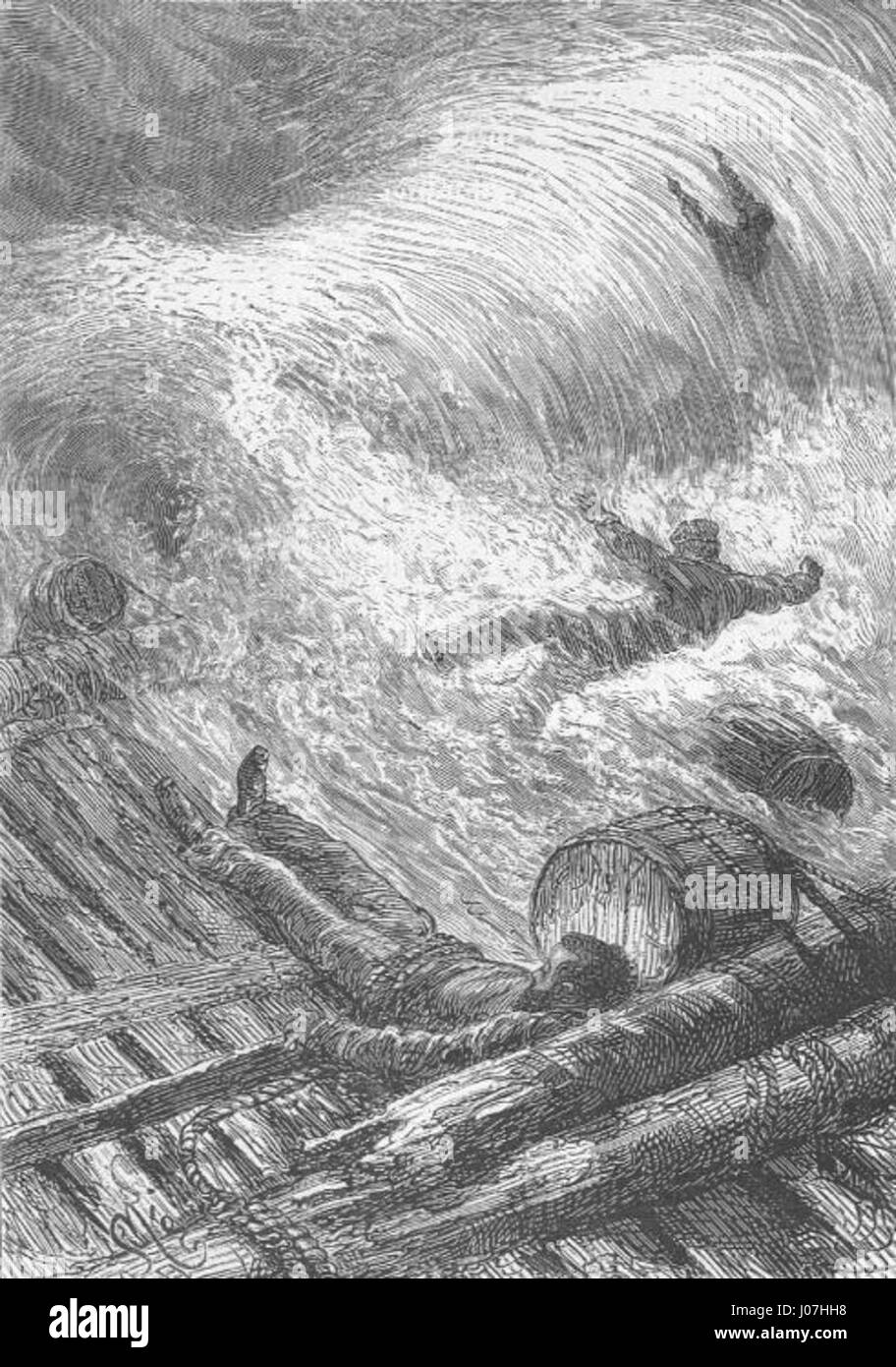 Édouard Riou's 'The Survivors of the Chancellor' illustrates a dramatic ...