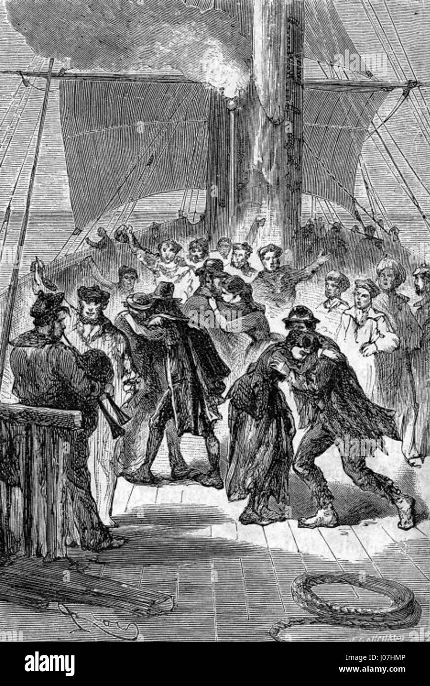 Édouard Riou's illustration for 'The Children of Captain Grant,' a ...