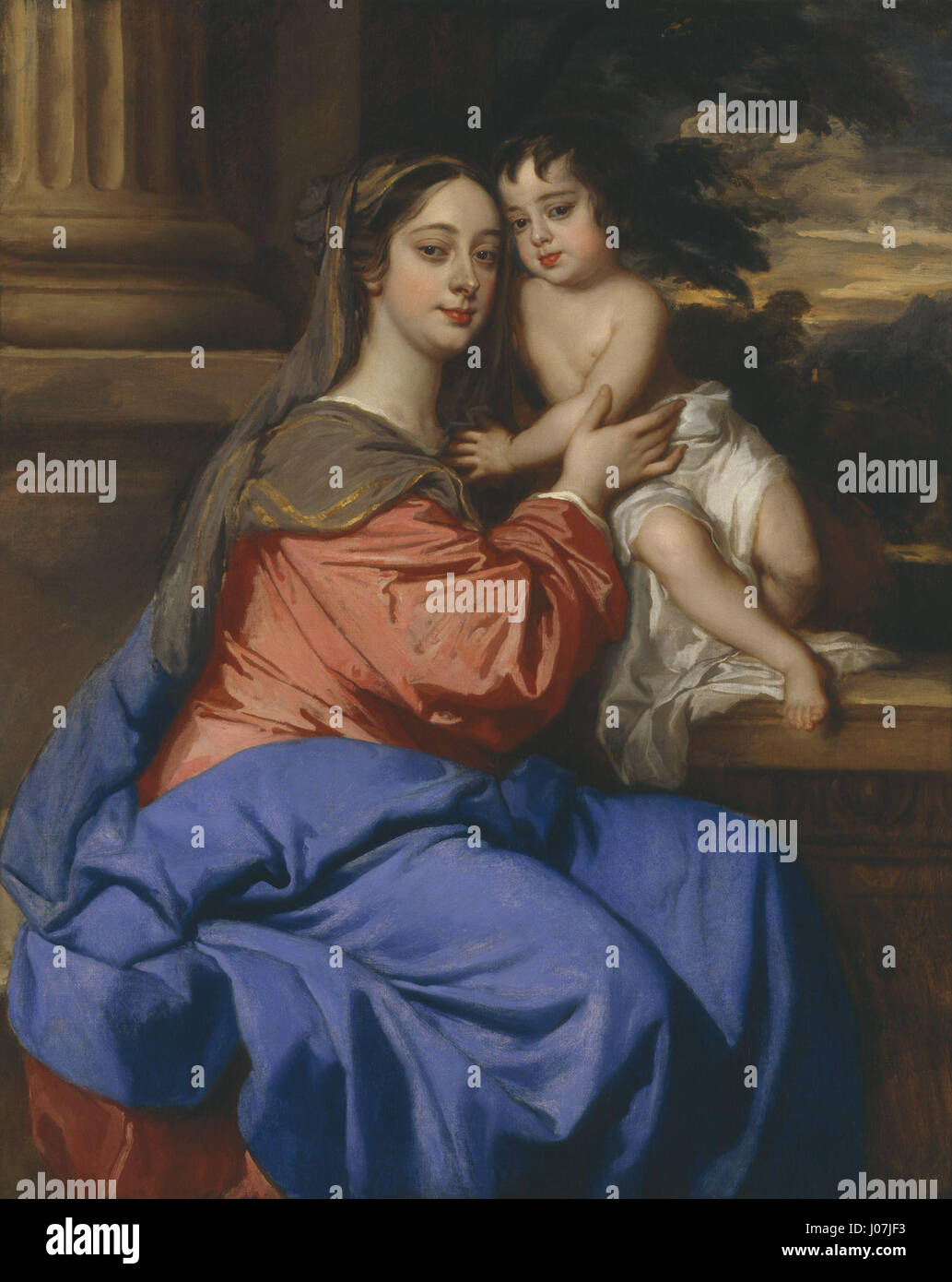 Barbara Palmer (née Villiers), Duchess of Cleveland with her son, Charles Fitzroy, as Madonna and Child by Sir Peter Lely Stock Photo