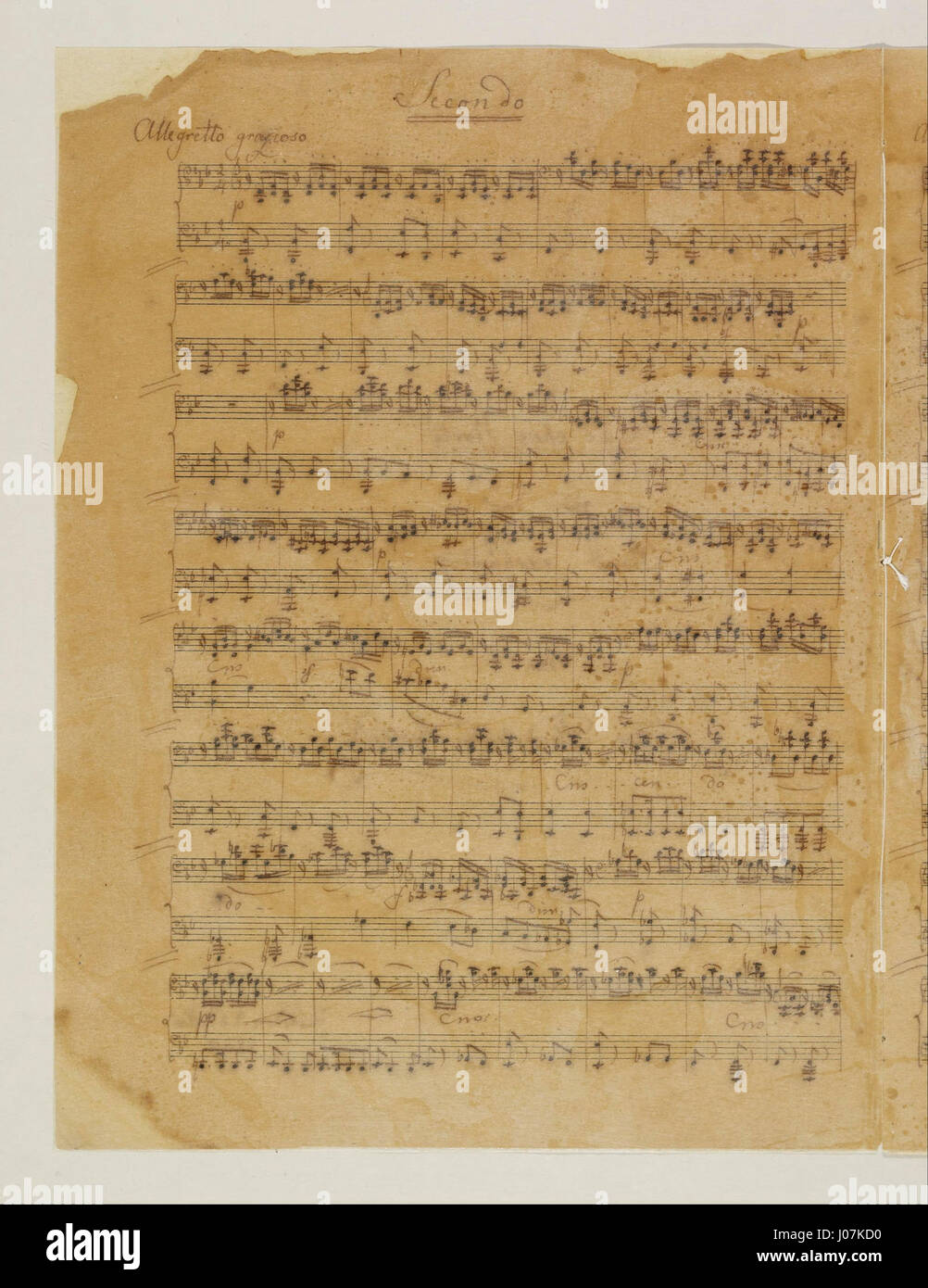 Felix (Jakob Ludwig) Mendelssohn-Bartholdy - Lied ohne Worte für das Piano vierhändig - Stock Photo