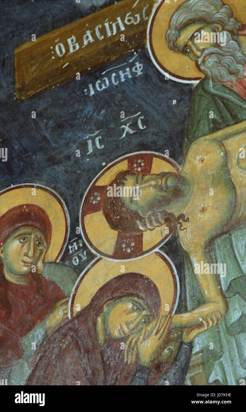 The frescoes from St. Nicholas of Varos depict scenes with intricate ...