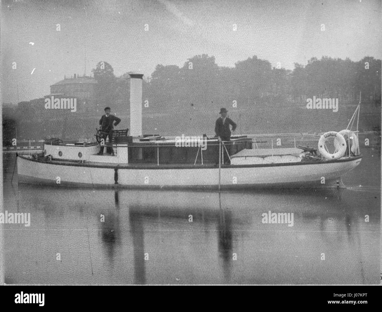 Ermenegildo Antonio Donadini - Dampffährboot 'Georgie' auf der Elbe Stock Photo