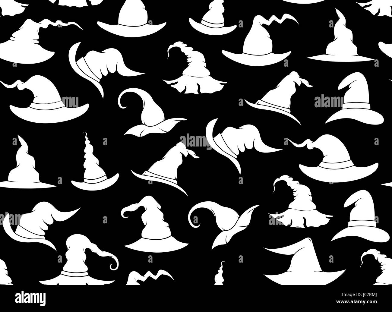 Seamless witch hats with black in background Stock Photo - Alamy