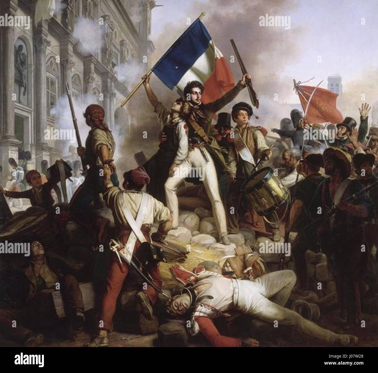 Révolution de 1830 - Combat devant l'hôtel de ville - 28.07.1830 Stock Photo