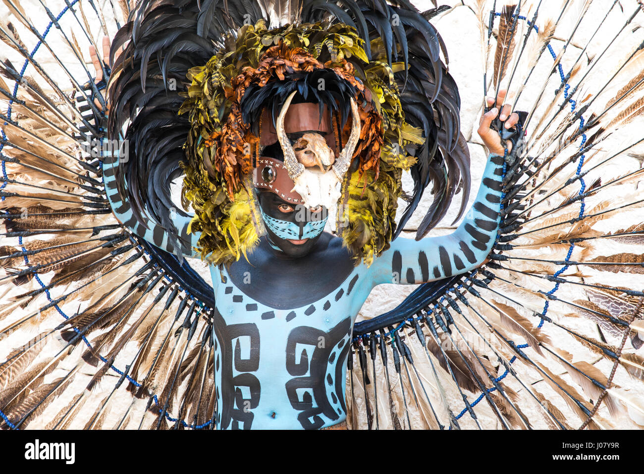 Young mexican man body paint hi-res stock photography and images - Alamy