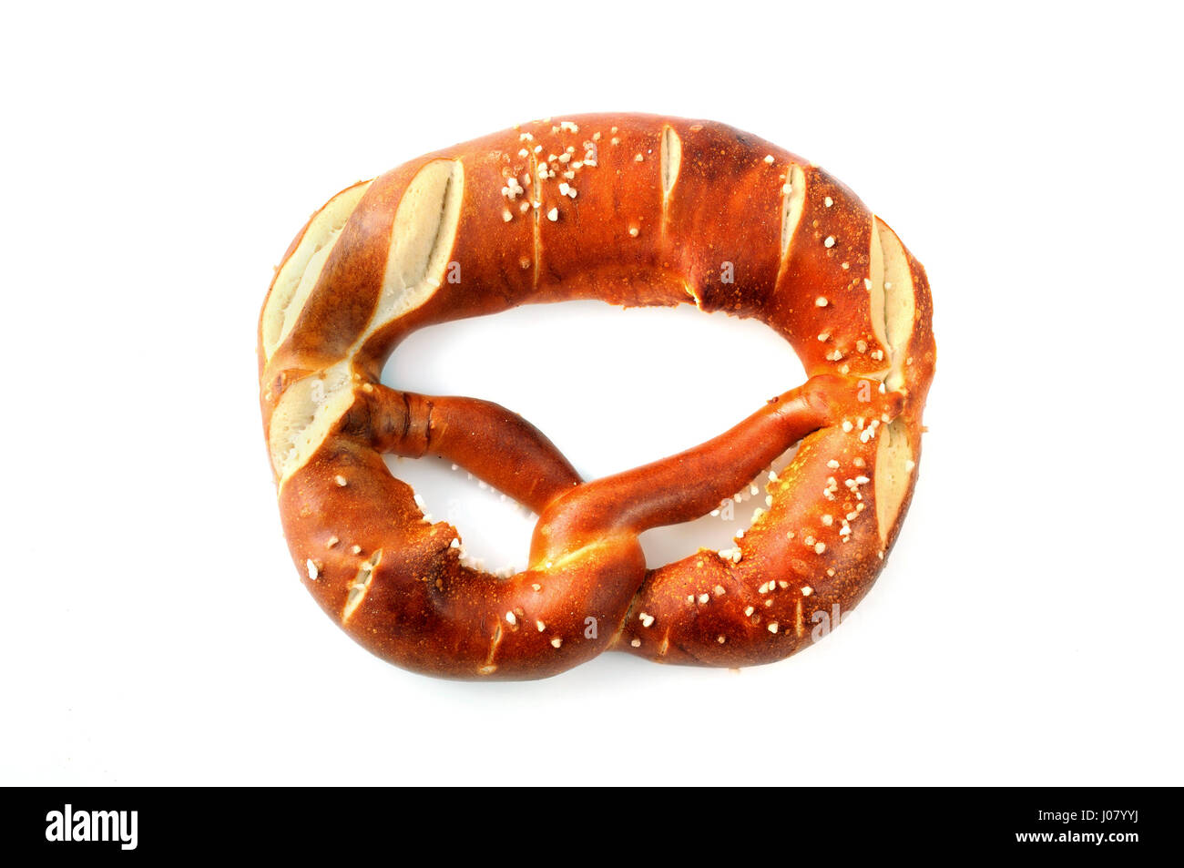 salty Pretzel on white isolated background Stock Photo - Alamy