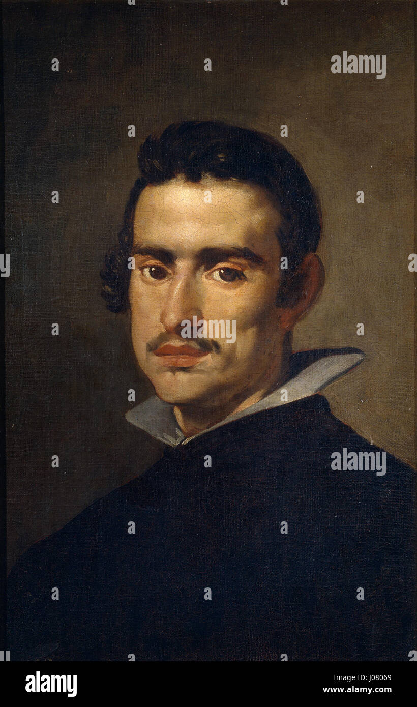 Retrato de hombre joven, by Diego Velázquez Stock Photo