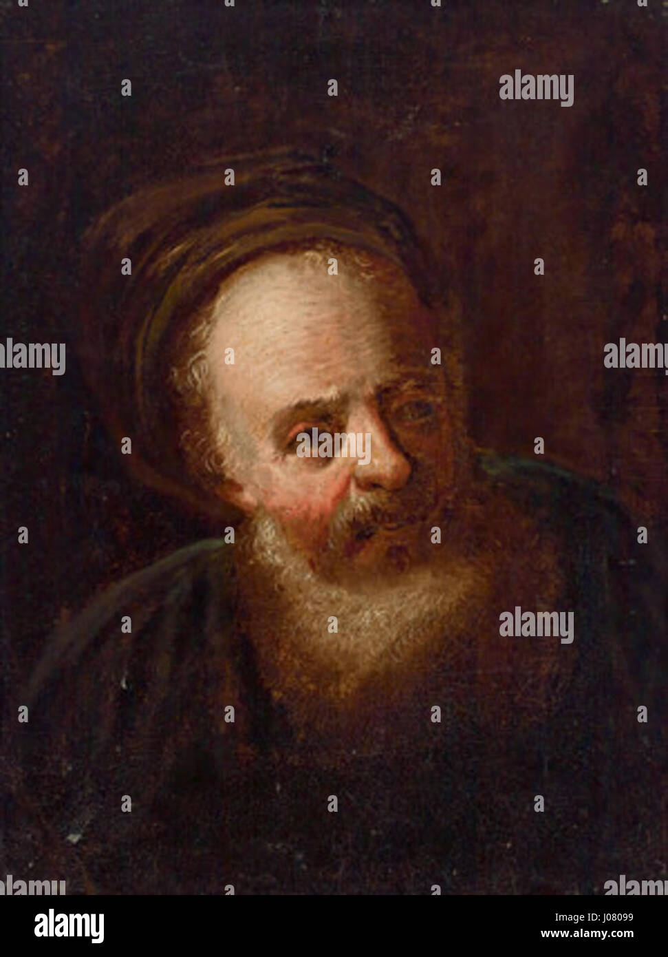 This portrait by Trautmann depicts a bearded man dressed in traditional ...