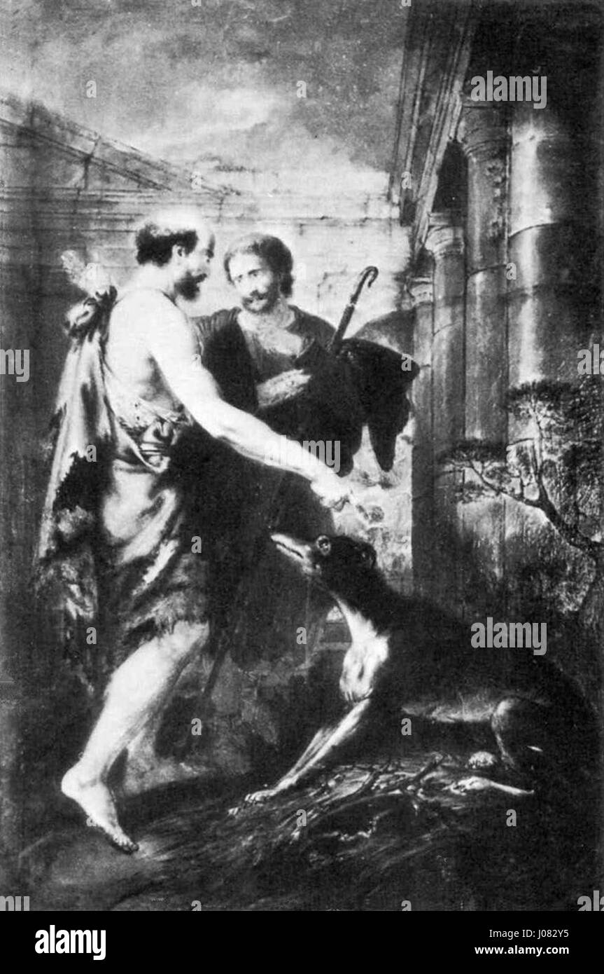 Odysseus nach seiner Rückkehr von seinem Hunde erkannt (um 1778) Stock Photo