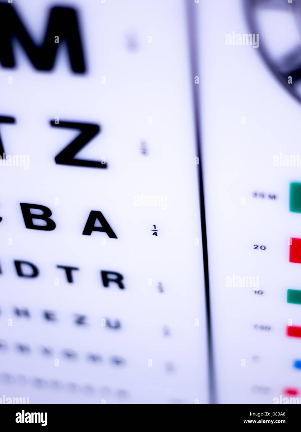 Opticians ophthalmology and optometry eye test chart to test sight and