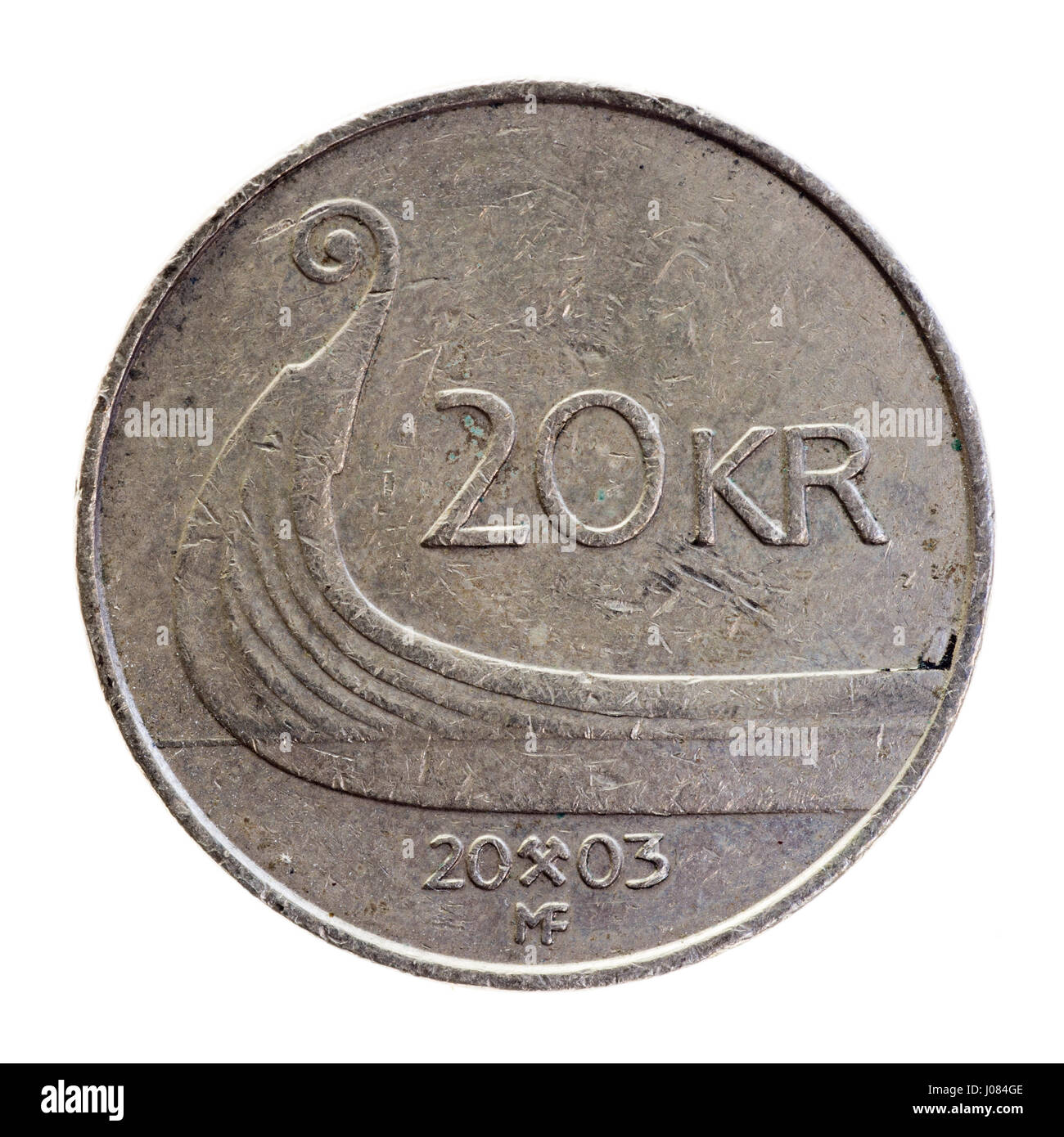 20 Norwegian krone coin Stock Photo