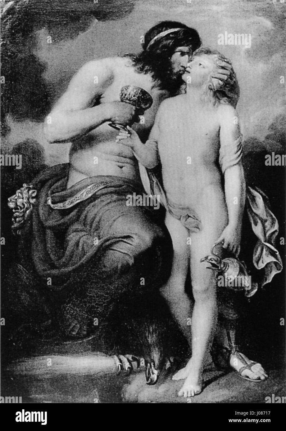 Zeus küsst Ganymed (Böttner) Stock Photo