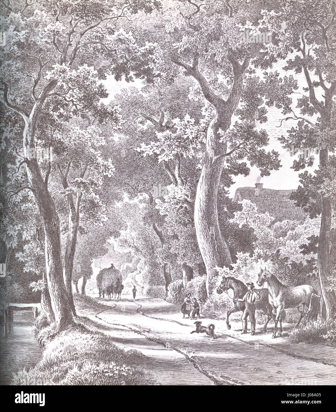 Oberneulander Landstrağe, Bremen - Johann Georg Walte - 1850 Stock Photo