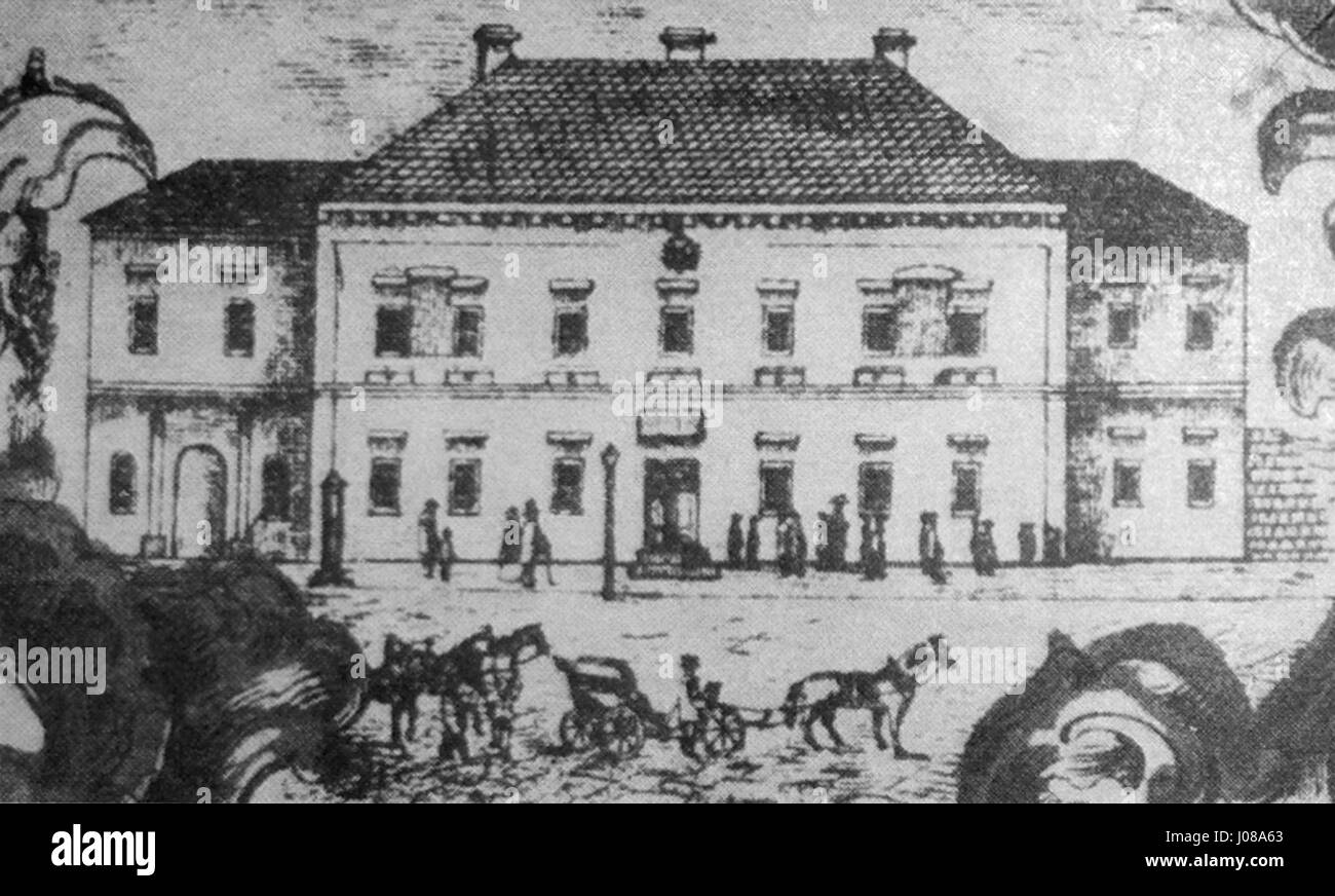 Budynek Szkoły Powiatowej Realnej Niemiecko-Ruskiej wzniesiony 1856r. Stock Photo