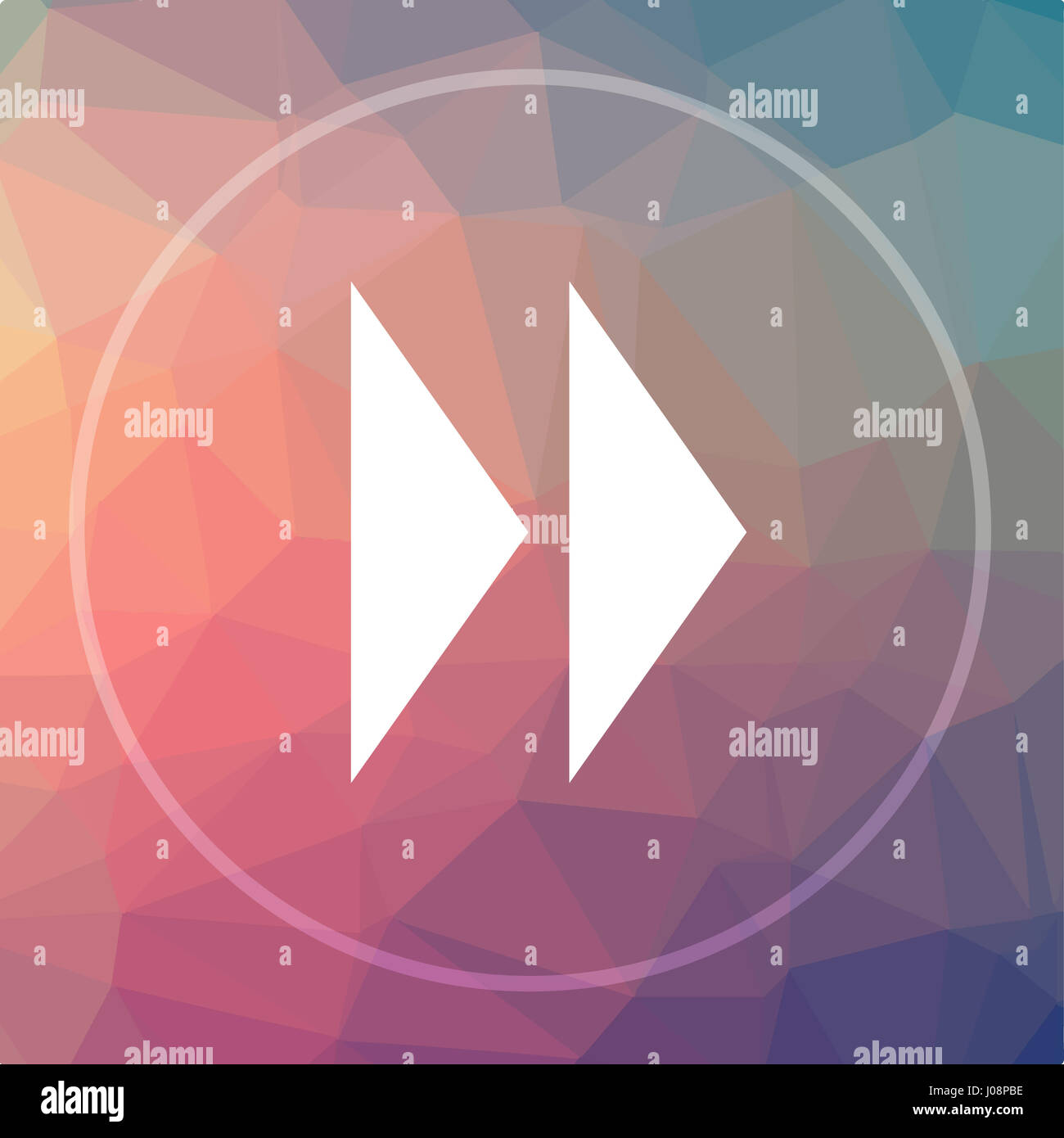 Fast forward sign icon. Fast forward sign website button on low poly ...