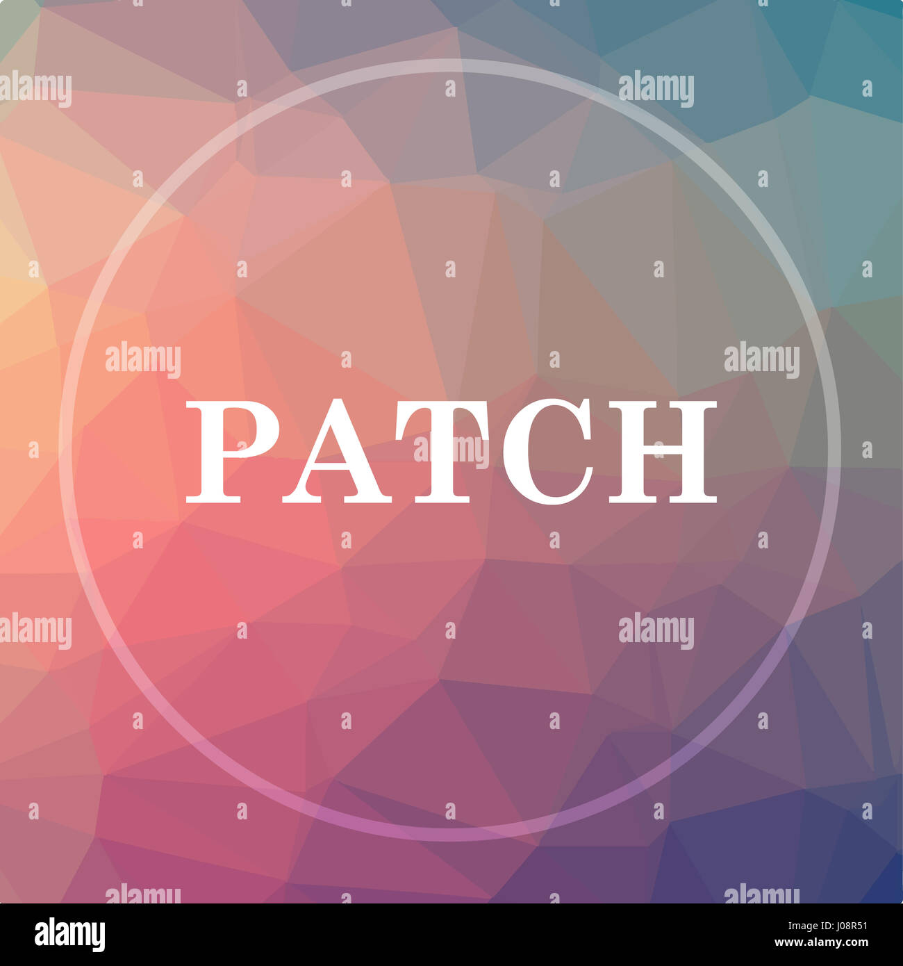 Patch icon. Patch website button on low poly background Stock Photo - Alamy