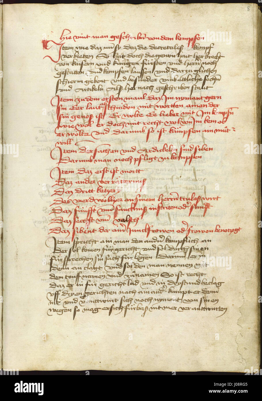 The manuscript Ms.Thott.290.2§ 008r contains medieval text, offering ...