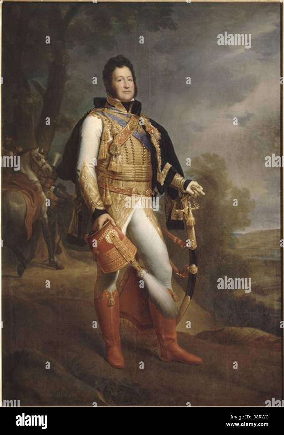 Noyal - Louis-Philippe Ier (1773-1850) duc d'Orléans en uniforme de colonel-général des Hussards, représenté en 1817 Stock Photo