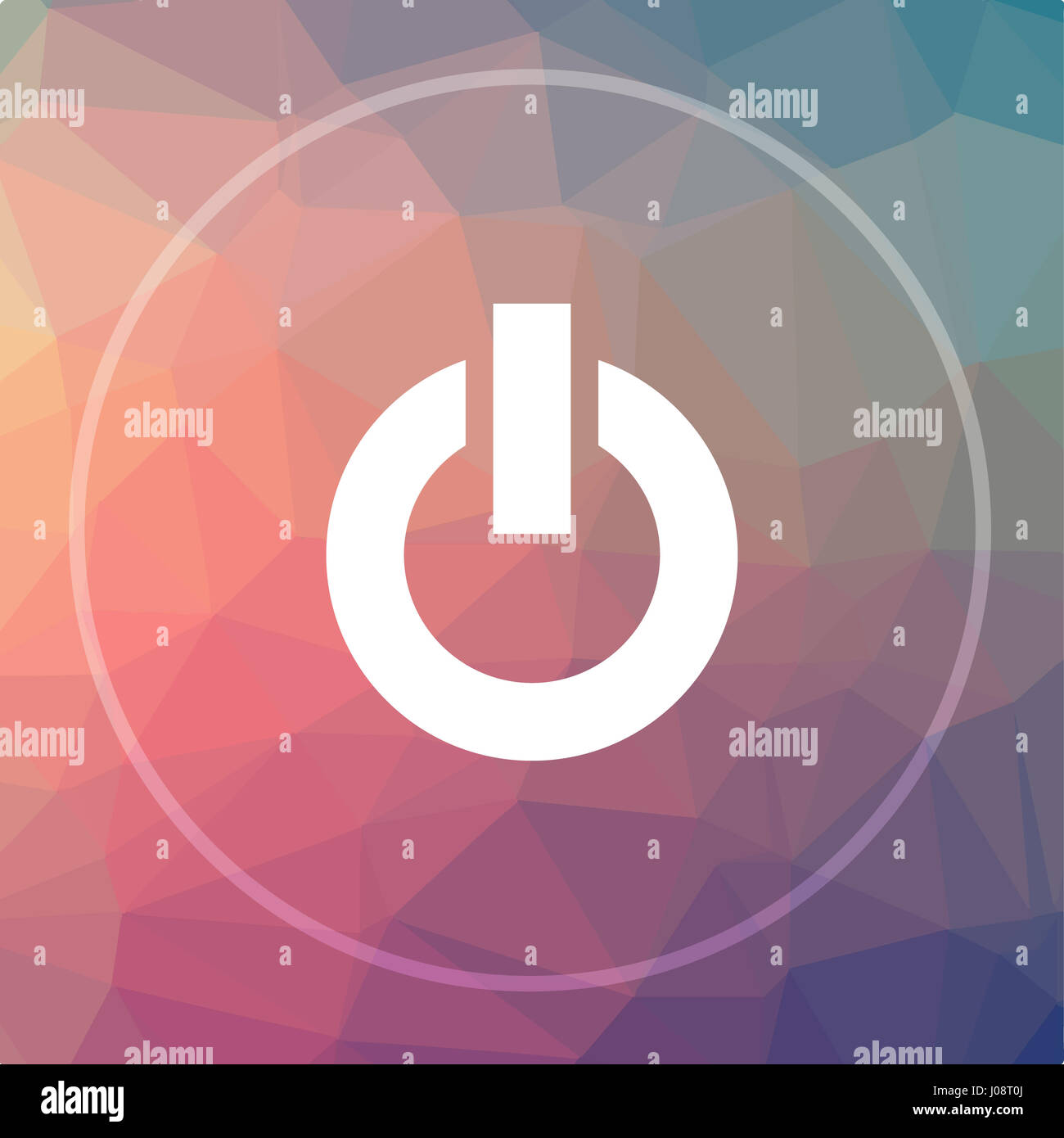 Power button icon. Power button website button on low poly background ...