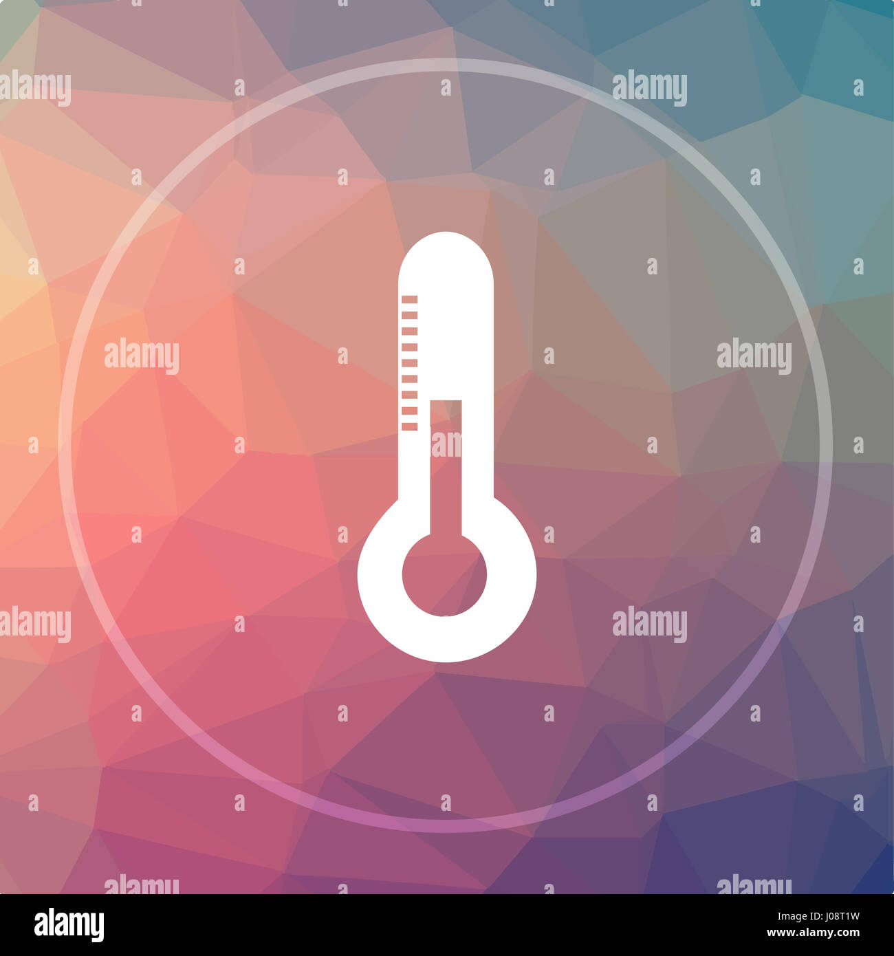 Thermometer icon. Thermometer website button on low poly background Stock Photo Alamy