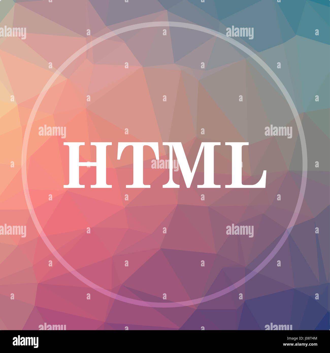 HTML icon. HTML website button on low poly background Stock Photo Alamy
