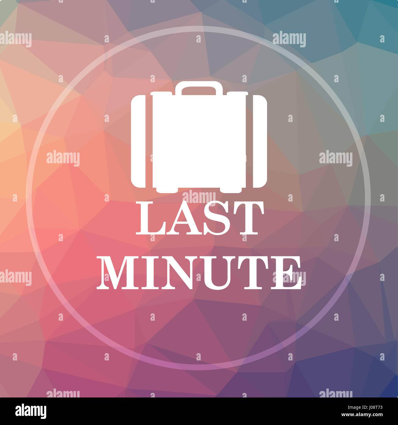 Last minute icon. Last minute website button on low poly background ...