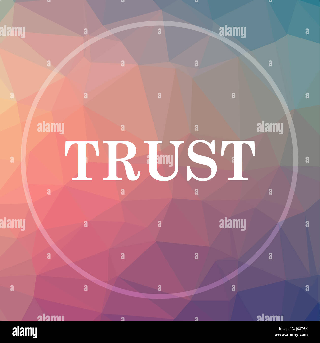 Trust icon. Trust website button on low poly background Stock Photo - Alamy