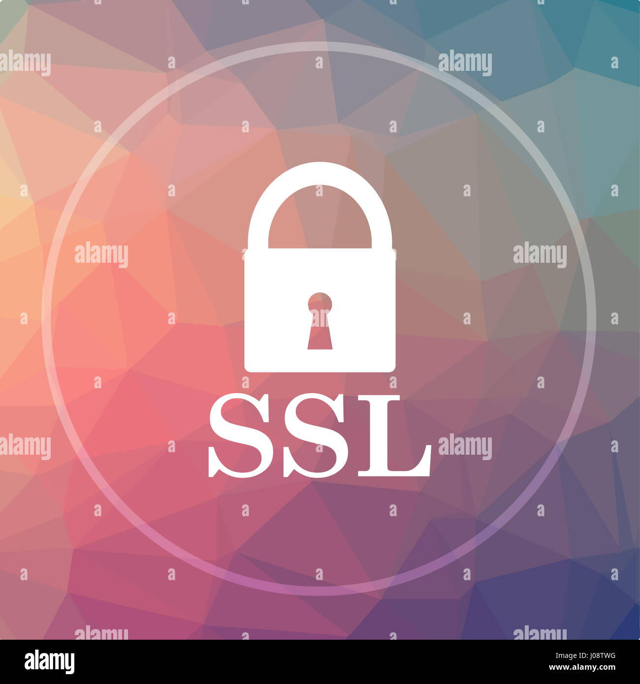 SSL icon. SSL website button on low poly background Stock Photo - Alamy