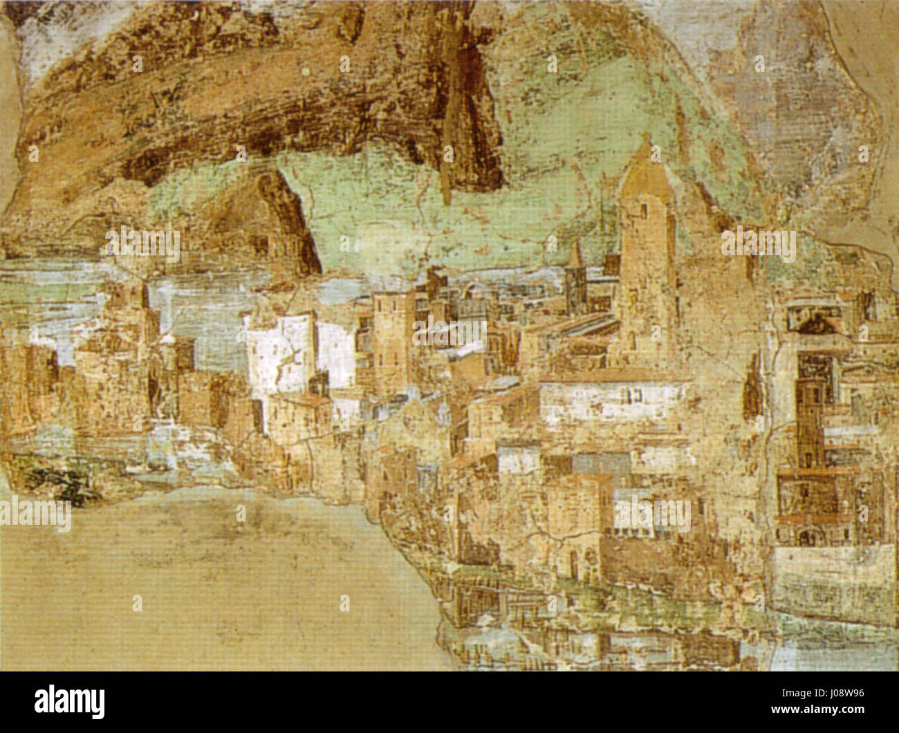 Pinturicchio, veduta di città, museo pio-clementino (1488-1490 circa) Stock Photo