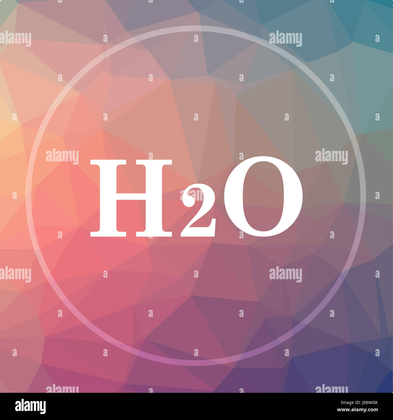 H2O icon. H2O website button on low poly background. Stock Photo