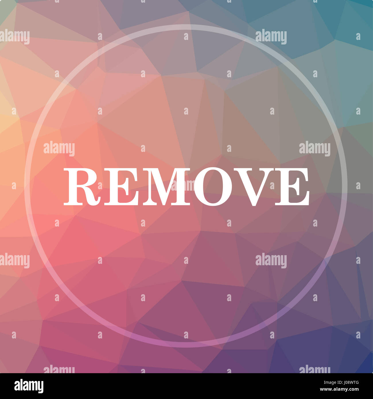 Remove icon. Remove website button on low poly background Stock Photo ...