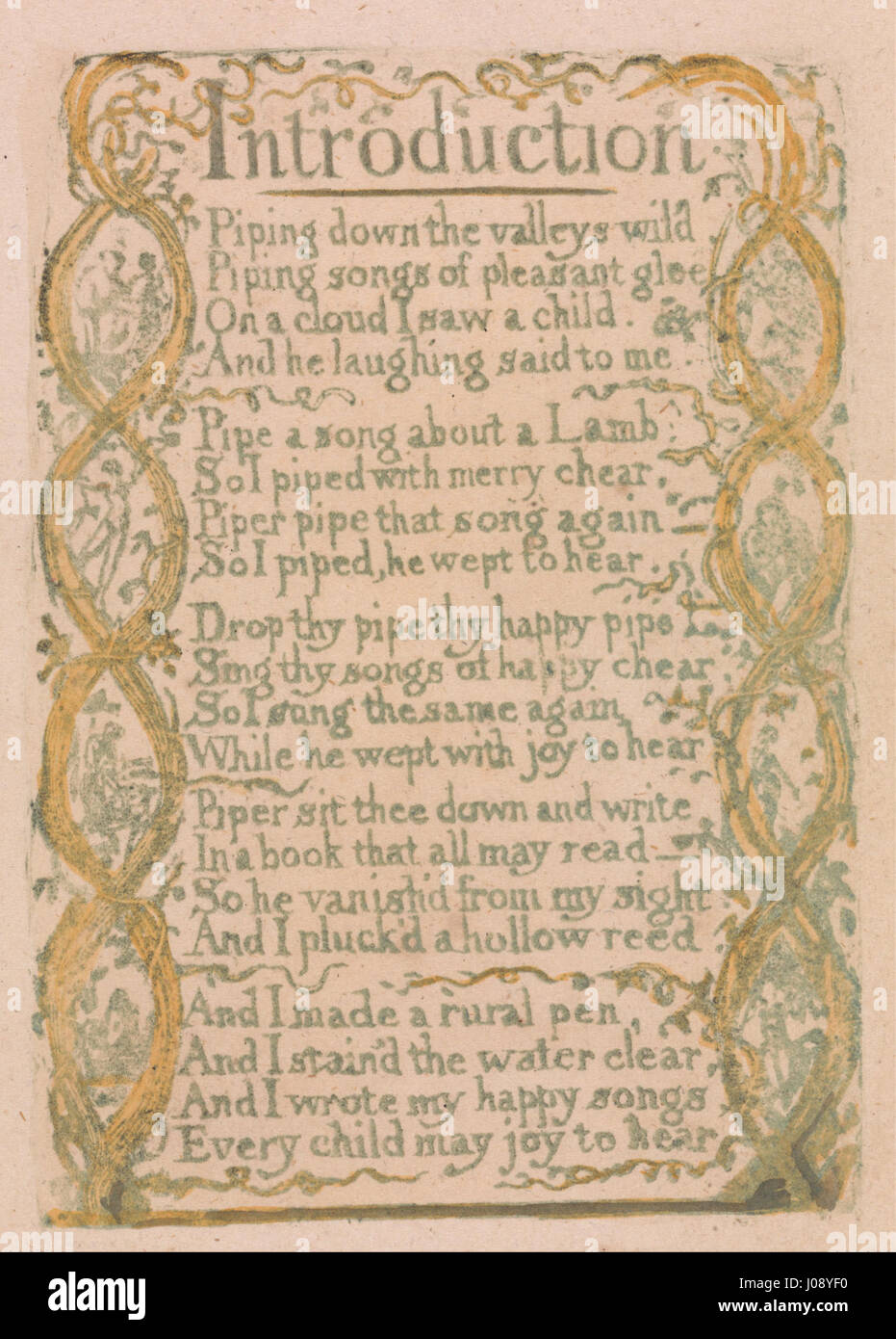 William Blake Songs of Innocence and of Experience, Plate 3, Introduction (Bentley 4 Stock