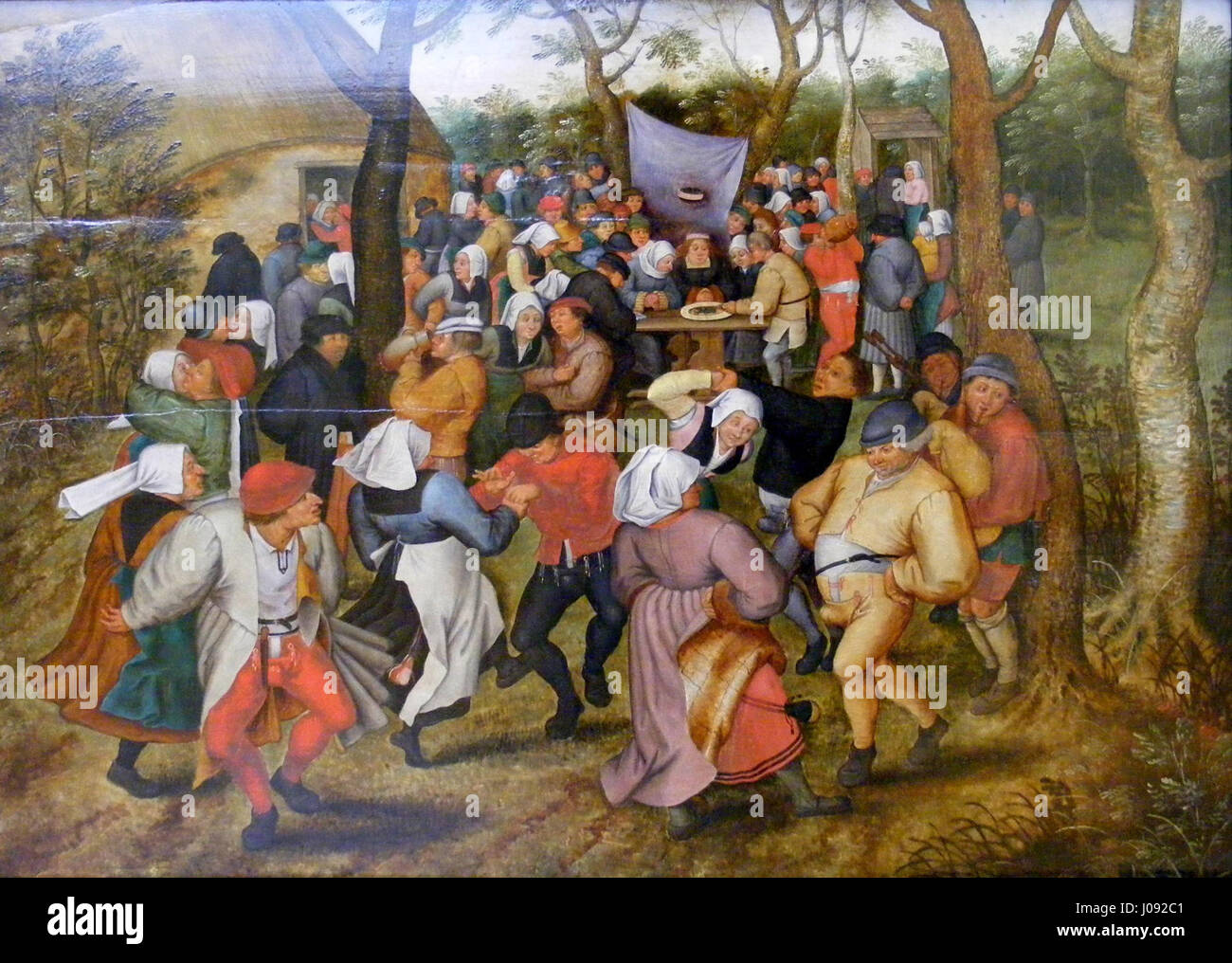 Brueghel der Jüngere, Pieter - Bauernhochzeit (München, Alte Pinakothek) Stock Photo