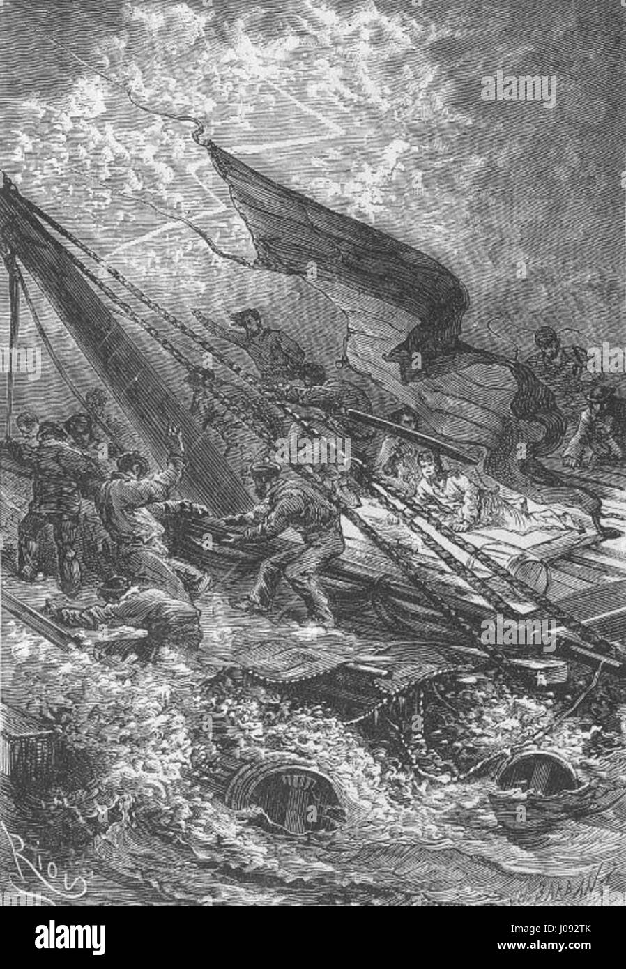 Édouard Riou’s illustration for 'The Survivors of the Chancellor ...