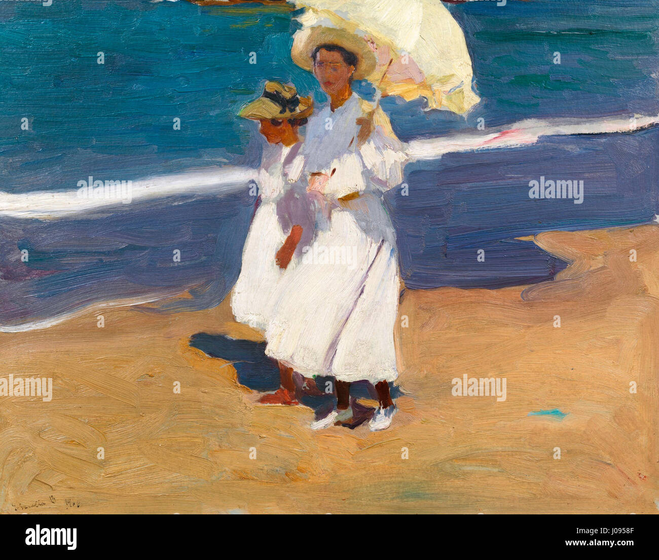 'En la playa' (On the Beach) is a painting by Joaquín Sorolla from 1906 ...